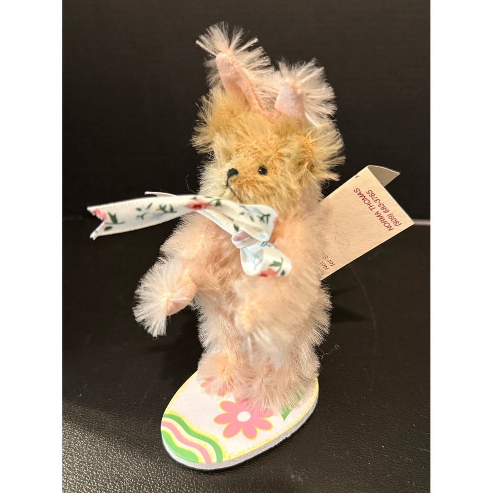 Norma Thomas Teddies Mohair Bunny Rabbit Pink Handcrafted Artist Bear Easter